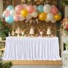 12ft White Table Skirts for Rectangle Tables Polyester Pleated Table Skirt Desk Skirts Ruffle Table Skirt Tablecloth for Wedding Birthday Party Baby Bridal Shower Banquet Table Decoration view 2