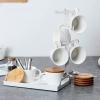 LIU- Mug Holder and Tray Set, Metal Coffee Cup Tree with 6 Hooks,Countertop Cup Drying Rack Organizer,for Kitchen Counter Bar view 2