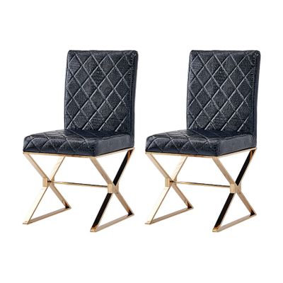 IBOWZ Dining Chairs Dining Room Chairs High Back Side Chair PU Leather Dining Chair with Metal Legs Upholstered Leisure Chair for Kitchen, Dining, Living, Guest, Bed Room