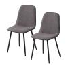 IBOWZ Dining Chairs Dining Room Chairs Modern Dining Chairs Synthetic Cloth Upholstered Seat with Black Powder Coated Metal Legs Mid Century Chairs Armless Dining Side Chair for Living Room, Bedro view 1