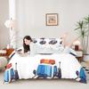 Boys Policeman Vehicle Bedding Set Kids Police Car Comforter Cover Set for Teens Automobile Duvet Cover Breathable Emergency Responder Vehicles Blue Bedspread Cover Room Decor Quilt Cover Full Size view 3