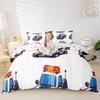 Boys Policeman Vehicle Bedding Set Kids Police Car Comforter Cover Set for Teens Automobile Duvet Cover Breathable Emergency Responder Vehicles Blue Bedspread Cover Room Decor Quilt Cover Full Size view 4
