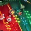 25 Glitter Christmas Party Favors Activity Favors Xmas Crazy Drinking Straws Goodie Gifts for Kids Adult Christmas Party Supplies with 2 PCS Cleaning Brushes view 2