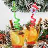 25 Glitter Christmas Party Favors Activity Favors Xmas Crazy Drinking Straws Goodie Gifts for Kids Adult Christmas Party Supplies with 2 PCS Cleaning Brushes view 3