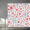 ABONAN Christmas Shower Curtain Snowflake Red Grey White Winter Holiday Merry Christmas Fabric Bathroom Curtains Decor Set with Hook(67" Wx70 H) view 2