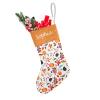 SunFancyCustom Beautiful Autumn Pattern Christmas Stocking with Name Custom Xmas Stockings for Family Wedding Party Decor 17.52 x 7.87 Inch view 2