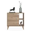 Ruumstore Vega Wide Storage Cabinet, 29'', Stackable 1-Door Organizer, Extra Storage, Natural Oak Colour view 4