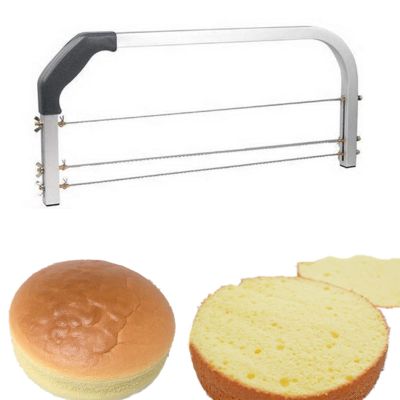 Bibabala Cake Leveler,304 Stainless Steel 3 Blades Adjustable Layer Cake Cutter,DIY Cake Slicer Kitchen Baking Tools Accessories,Household Cake Tools Baking and Pastry Tools,for Cake Making(Silver)