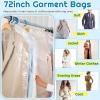 80 Pieces 72 Inch Clear Plastic Garment Bags for Hanging Clothes Dry Cleaner Bags Bulk for Long Dress Dry Cleaning Bags Dust Clothing Cover for Travel Launderette Alterations Shop Gowns view 3