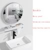 WORDFUN Wall Mounted Vanity Mirror Decorative Brushed Aluminium Frame Circle Mirror Modern Bathroom Mirror Waterproof and Moistures-Proof, Suitable for Bedroom, Living Room, Bathroom, Hallway view 4