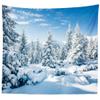 BELECO Winter Mountain Forest Tapestry Wall Hanging Snow Forest White Xmas Trees Winter Wonderland Tapestry 106x70 Inch Winter Scene Christmas Holiday Wall Decor for Living Room Bedroom Dorm Home view 1