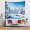 BELECO Winter Mountain Forest Tapestry Wall Hanging Snow Forest White Xmas Trees Winter Wonderland Tapestry 106x70 Inch Winter Scene Christmas Holiday Wall Decor for Living Room Bedroom Dorm Home view 3