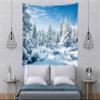 BELECO Winter Mountain Forest Tapestry Wall Hanging Snow Forest White Xmas Trees Winter Wonderland Tapestry 106x70 Inch Winter Scene Christmas Holiday Wall Decor for Living Room Bedroom Dorm Home view 4