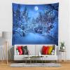 BELECO Winter Forest Night Tapestry Wall Hanging 70x47 Inch Snow Forest White Frozen Trees Full Moon Night Tapestry Winter Scene Christmas Holiday Wall Decor for Living Room Bedroom Dorm Home view 4