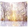 BELECO Winter Forest Tapestry Frozen Snow Forest Snowflakes Jungle Trees Tapestry Wall Hanging 70x47 Inch Winter Wonderland Christmas New Year Holiday Wall Decor for Living Room Bedroom Dorm view 1
