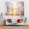BELECO Winter Forest Tapestry Frozen Snow Forest Snowflakes Jungle Trees Tapestry Wall Hanging 70x47 Inch Winter Wonderland Christmas New Year Holiday Wall Decor for Living Room Bedroom Dorm view 3