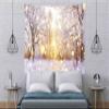 BELECO Winter Forest Tapestry Frozen Snow Forest Snowflakes Jungle Trees Tapestry Wall Hanging 70x47 Inch Winter Wonderland Christmas New Year Holiday Wall Decor for Living Room Bedroom Dorm view 4