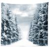 BELECO Winter Forest Tapestry Frozen Snow Forest White Trees Tapestry Wall Hanging 106x70 Inch Winter Scene Winter Wonderland Christmas Holiday Wall Decor for Living Room Bedroom Dorm view 1