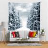 BELECO Winter Forest Tapestry Frozen Snow Forest White Trees Tapestry Wall Hanging 106x70 Inch Winter Scene Winter Wonderland Christmas Holiday Wall Decor for Living Room Bedroom Dorm view 3