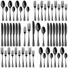 40 Pcs Black Silverware Set, Stainless Steel Flatware Set for 8, Food-Grade Cutlery Set, Mirror Polished Tableware Eating Utensils Set for Home Kitchen, Include Knife Fork Spoon Set, Dishwasher Safe view 1