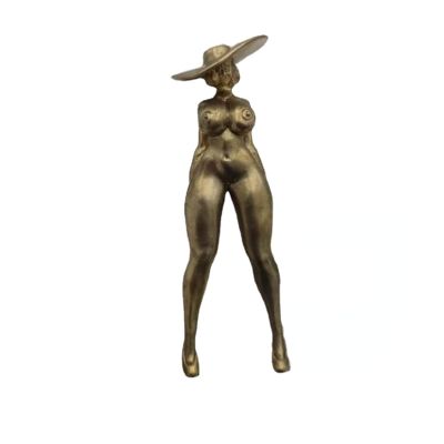 4.72In Copper Sexy Lady Figurine,Voluptuous Female Body Ornaments Body Art Ketone Body Miniatures Statue,Home Office Desktop Decoration Ornament