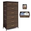 VredHom Tall Dressers for Bedroom, 7 Drawers Dresser Fabric Storage Closets Storage Units Organizer Tower Steel Frame Wooden Top for Bedroom, Hallway,Nursery, Entryway(Brown) view 1