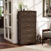 VredHom Tall Dressers for Bedroom, 7 Drawers Dresser Fabric Storage Closets Storage Units Organizer Tower Steel Frame Wooden Top for Bedroom, Hallway,Nursery, Entryway(Brown) view 2