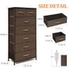 VredHom Tall Dressers for Bedroom, 7 Drawers Dresser Fabric Storage Closets Storage Units Organizer Tower Steel Frame Wooden Top for Bedroom, Hallway,Nursery, Entryway(Brown) view 3