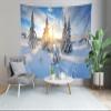 BELECO Winter Mountain Forest Tapestry Wall Hanging 106x70 Inch Snow Forest White Xmas Trees Blue Sky Sunshine Tapestry Wall Blanket Winter Scene Holiday Wall Decor for Living Room Bedroom Dorm Home view 4