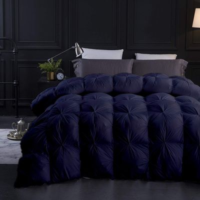 Bedify Hotel Collection 1600-TC Pinch Pleated Down Comforter Full Size 82 x 86 Inches 1-Piece All-Season Duvet Insert, 850 GSM Micro Fill with All Side Corner Tabs 100% Egyptian Cotton