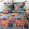 BEDIFANY 3 Pieces Cotton King Size Quilt Sets, Lightweight Bedspread King Size Soft Farmhouse King Quilt Bedding Sets for Bed Decorations for All Seasons,Orange view 2