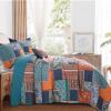 BEDIFANY 3 Pieces Cotton King Size Quilt Sets, Lightweight Bedspread King Size Soft Farmhouse King Quilt Bedding Sets for Bed Decorations for All Seasons,Orange view 3