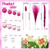 40 PCS Hot Pink Girl Cake Toppers Ball Decoration Boho Bunny Tails Reed Grass for Wedding Birthday Baby Shower Party Supplies view 2