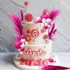 40 PCS Hot Pink Girl Cake Toppers Ball Decoration Boho Bunny Tails Reed Grass for Wedding Birthday Baby Shower Party Supplies view 3