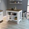 Boahaus Le Havre Kitchen Island (White - Dark Brown) view 3