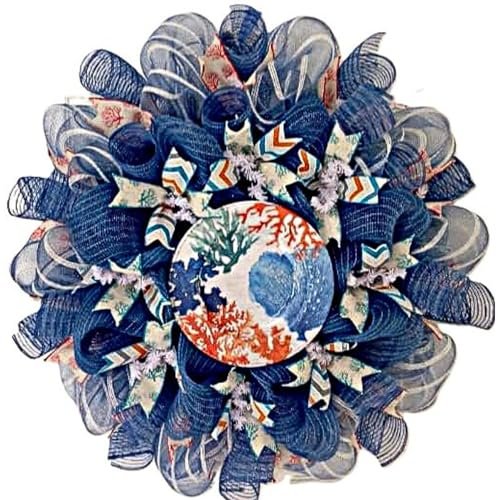 Beach Wreath, Luxury Handmade  Coral Reef Decorative Plate Front Door Decor