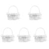 HANABASS 5pcs Flower Girl Petal Basket Elegant Handheld Flower Basket for Weddings and Religious Events Charming Wedding Decoration and Accessory view 1