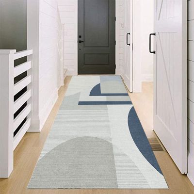 GRAPKS Modern Grey Hallway Runner Rug Non Slip Easy to Clean Bedroom Long Carpet Runner for Hall/Corridor/Doorway Area Rug 100/200/300/400/500/600cm Length (Size : 2 ft x 6.6 ft)