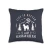 Alaskan Klee Kai Life Better Mom Dad Dog Throw Pillow view 1