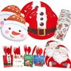 KIKEVITE Disposable Christmas Plates Set | Dinnerware Table Decorations - Serves 12-96 PCs | 7 and 9 Inch, Napkins, 9oz Cups Paper Cutlery Holder Holiday Xmas Party Supplies view 1