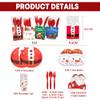KIKEVITE Disposable Christmas Plates Set | Dinnerware Table Decorations - Serves 12-96 PCs | 7 and 9 Inch, Napkins, 9oz Cups Paper Cutlery Holder Holiday Xmas Party Supplies view 4