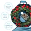 Hearth & Harbor Container-Hard Shell Christmas Bag with Interior Pockets, Dual Zipper and Handles-Premium Wreath Storage Organizer Box, 36", Blue view 4