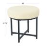 Homepop Home Decor | Faux Fur Round Ottoman Stool | Faux Fur Stool Ottoman for Living Room & Bedroom | Decorative Home Furniture, Cream Faux Sheepskin view 3