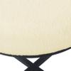 Homepop Home Decor | Faux Fur Round Ottoman Stool | Faux Fur Stool Ottoman for Living Room & Bedroom | Decorative Home Furniture, Cream Faux Sheepskin view 4