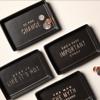 DEMDACO Dad's Very Important Stuff Matte Black 6 x 4 Ceramic Stoneware Decorative Trinket Tray view 3