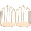 2pcs Cake Dessert Stand Decorative Cupcake Holder Cosmetics Display Cases Dessert Holder Metal Decorative Tray Bird Cage Jewelry Holder Wedding Skin Care Products Display Tray Iron view 1