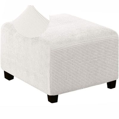 ZZDZW Ottoman Covers Slipcover Square 13-18 In/25-30 In/33-39 in Large, Ottoman Covers Protector for Footrest Foot Stool Furniture Stretch Jacquard Fabric with Elastic Bottom