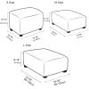 ZZDZW Ottoman Covers Slipcover Square 13-18 In/25-30 In/33-39 in Large, Ottoman Covers Protector for Footrest Foot Stool Furniture Stretch Jacquard Fabric with Elastic Bottom view 2