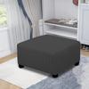 ZZDZW Ottoman Covers Slipcover Square 13-18 In/25-30 In/33-39 in Large, Ottoman Covers Protector for Footrest Foot Stool Furniture Stretch Jacquard Fabric with Elastic Bottom view 3