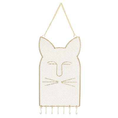 TOMYEUS Jewelry Towers Earring Holder for Wall Hanging Jewelry Organizer Display Metal Grid Hanger Rack with 7 Hooks for Necklaces, Bracelets Jewelry Rack